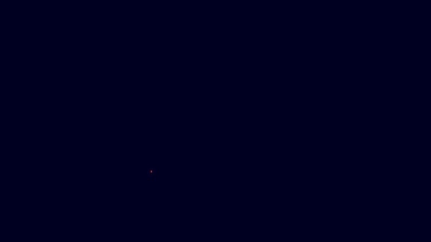 Zářící neonová čára Visací skříň ikona izolované na modrém pozadí. Ikona šatny. Symbol služby oblečení. Věšák na prádlo. Grafická animace pohybu videa 4K. - Záběry, video