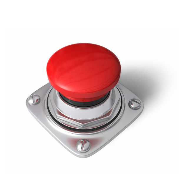 Red Button on white - Foto, afbeelding