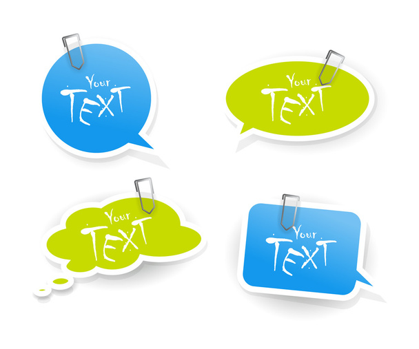 Set of blue green stickers. - Vector, Image