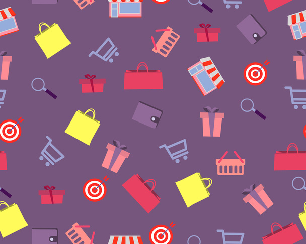 Background shopping. Vector seamless pattern - Vector, afbeelding