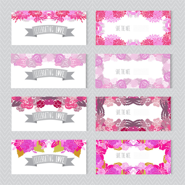 conjunto de cartões florais
 - Vetor, Imagem