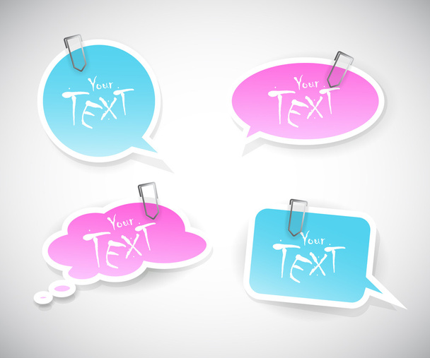 Set of blue pink stickers. - Vector, Image