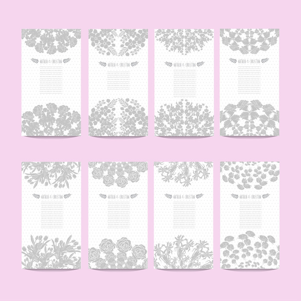 Floral kártyák beállítása - Vektor, kép