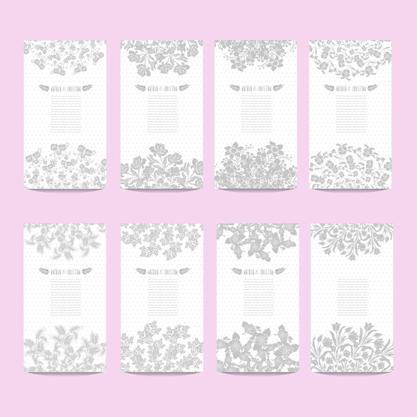 σύνολο floral κάρτες - Διάνυσμα, εικόνα