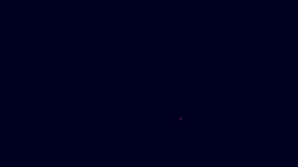 Zářící neonová čára Ikona mračen kroupy izolované na modrém pozadí. Grafická animace pohybu videa 4K. - Záběry, video