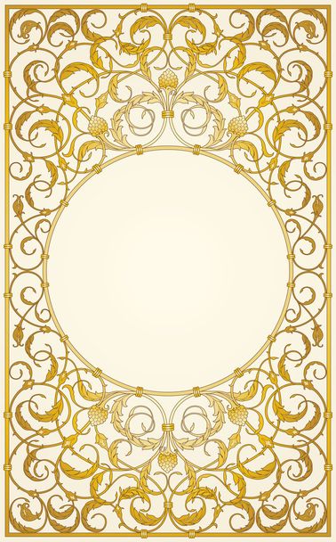 Decorative ornaments design in gold background - Vector, Image