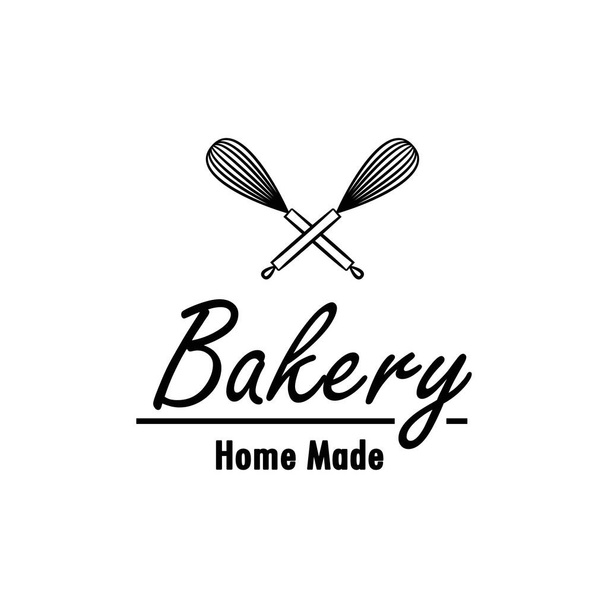 Diseño del logotipo de la panadería. Panadería signo vector. Diseño del logotipo de Whisk. - Vector, imagen