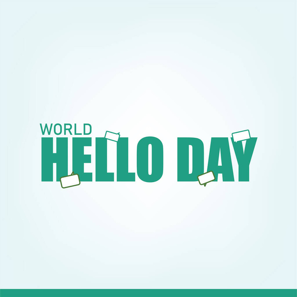 Векторная иллюстрация World Hello Day. Простой и элегантный дизайн - Вектор,изображение