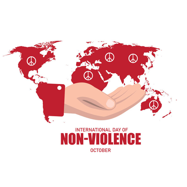Vector illustration of International Day of Non-Violence. Simple and elegant design - Vector, Image