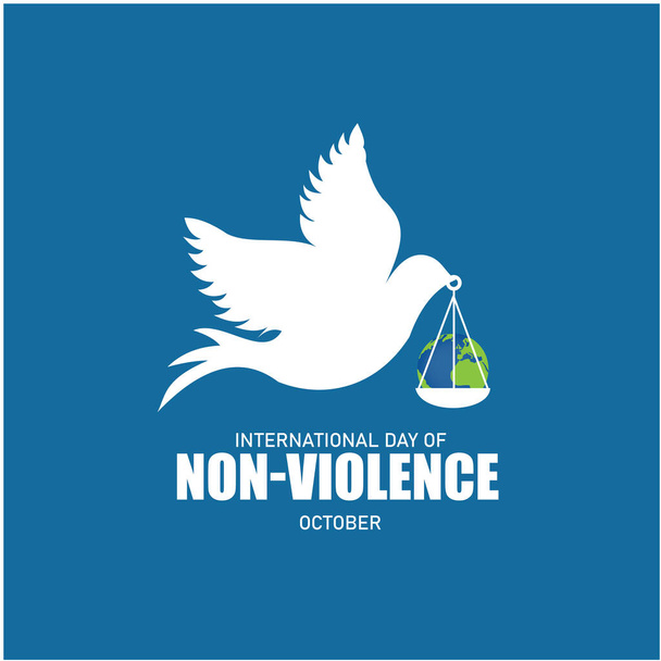 Vektorillustration zum Internationalen Tag der Gewaltlosigkeit. Einfaches und elegantes Design - Vektor, Bild