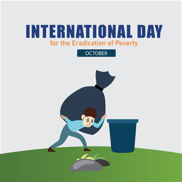 Journée internationale pour l'élimination du vecteur de pauvreté. Design simple et élégant - Vecteur, image