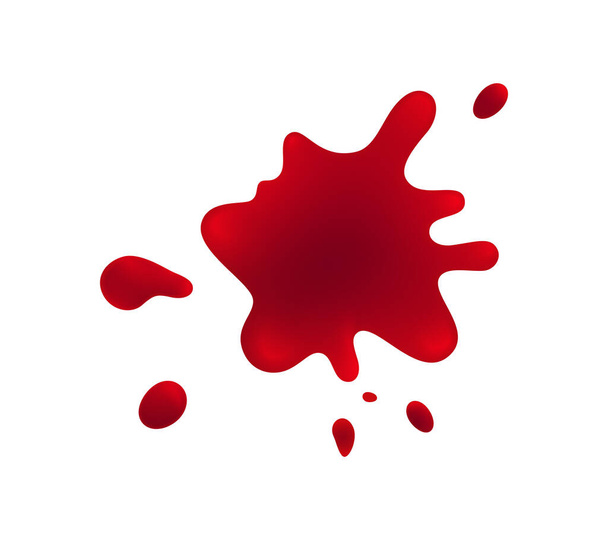 Salpicaduras de sangre manchas gotea composición realista con rastros de líquido rojo en blanco ilustración vector de fondo - Vector, Imagen