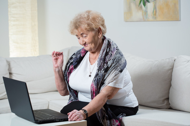 Modern grandma talking on the skype - Fotografie, Obrázek