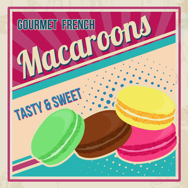 Macaroons retro poster - Vector, Image