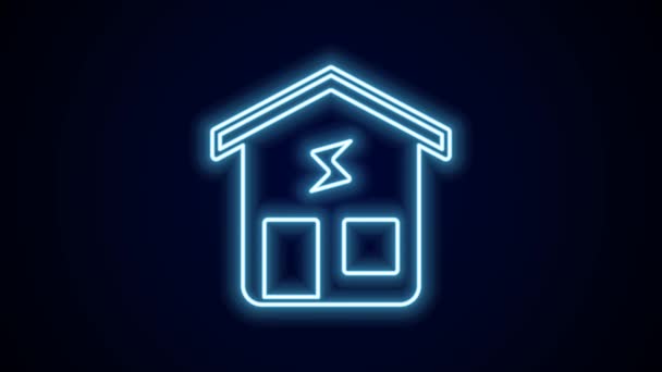 Linea neon luminosa Icona Smart home isolata su sfondo nero. Telecomando. Animazione grafica 4K Video motion. - Filmati, video