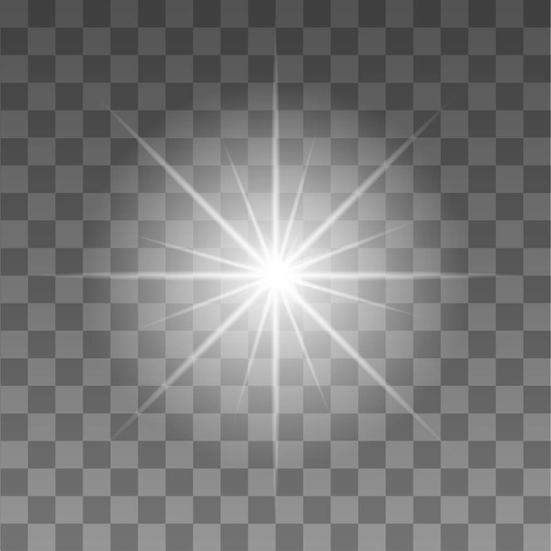 Glow. Realistic flash on a transparent background. Shine. Star. - Vector, Image