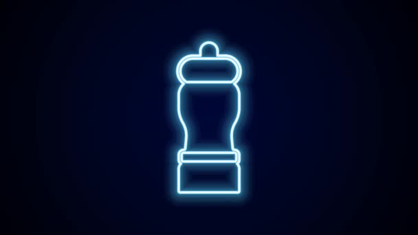 Leuchtende Leuchtschrift Pepper Symbol isoliert auf schwarzem Hintergrund. Gewürze kochen. 4K Video Motion Grafik Animation. - Filmmaterial, Video
