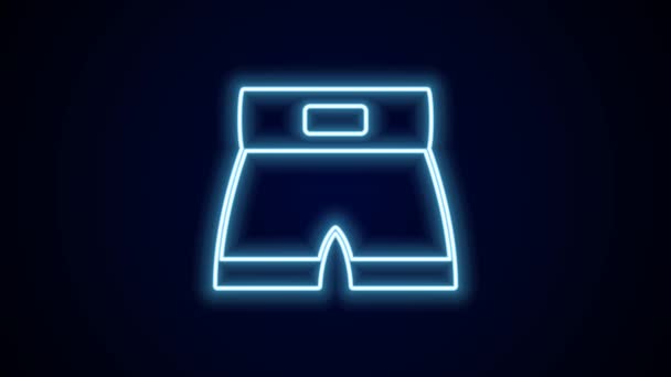 Glowing neon line Boxing short icon isolated on black background. 4K Video motion graphic animation. - Footage, Video