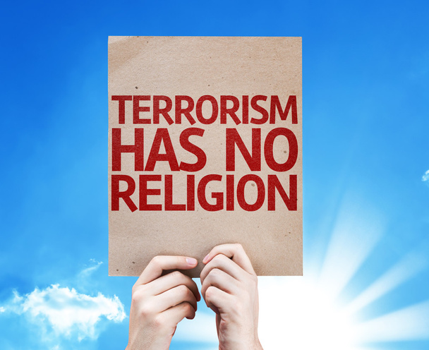 Terrorism Has No Religion card - Photo, Image