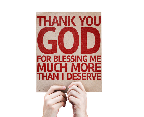 Děkuji Bohu za požehnání mi mnohem více než si zasloužím karta - Fotografie, Obrázek