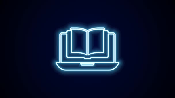 Glowing neon line Online class icon isolated on black background. Online education concept. 4K Video motion graphic animation. - Footage, Video