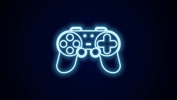 Linea neon luminosa Icona Gamepad isolata su sfondo nero. Controllore di gioco. Animazione grafica 4K Video motion. - Filmati, video