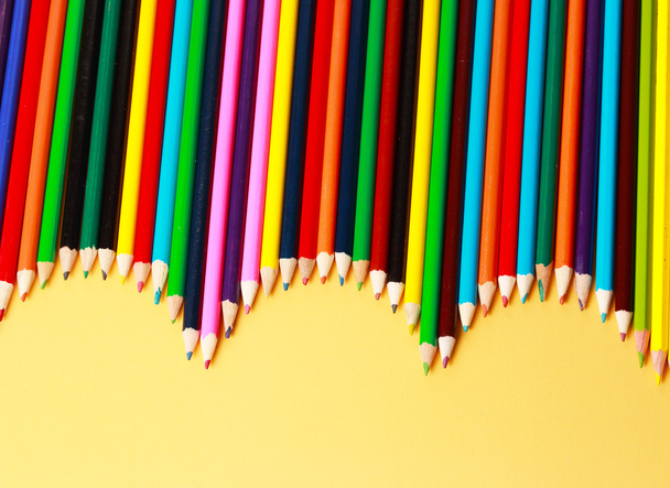 a display of colored pencils - Foto, Imagen