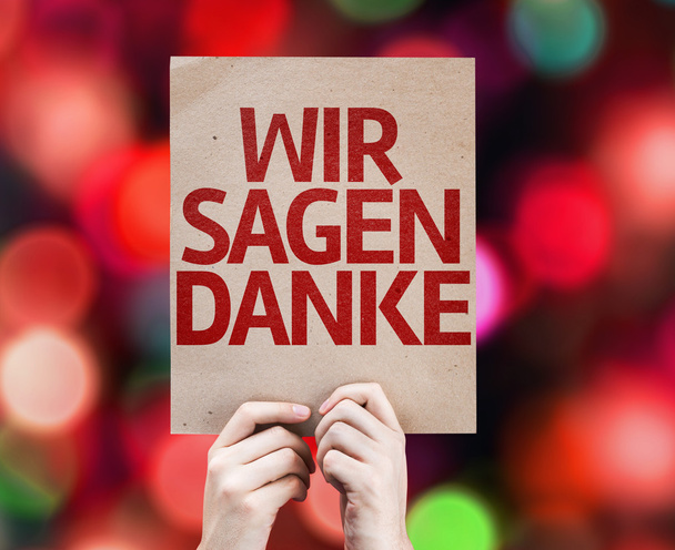 We zeggen Bedankkaart (In Duits) - Foto, afbeelding