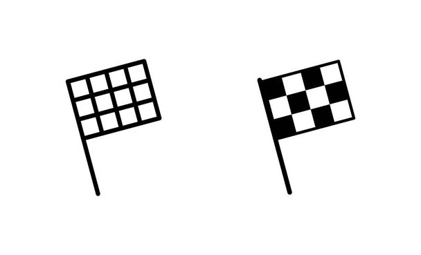 Icônes du drapeau de course réglées. signe de drapeau de course et symbole.Checkered icône de drapeau de course - Vecteur, image