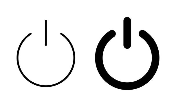 Icônes d'alimentation réglées. Power Switch signe et symbole. Énergie électrique - Vecteur, image