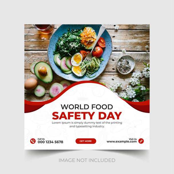 World Food Safety Day social media post template design, Food Safety day web banner design, Set of Food banner design, Food flyer design - Vector, Image