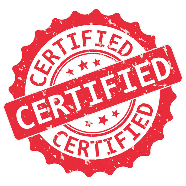 sello aislado rojo retro grunge certificado sobre fondo blanco. Ilustración vectorial - Vector, Imagen