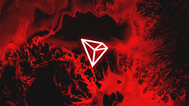 Tron (TRX) crypto currency. Tron on abstract background - Foto, Bild