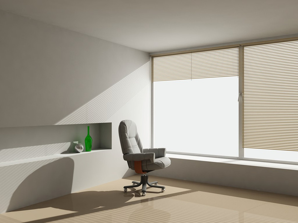 3d illustration of business room with armchair - Foto, afbeelding
