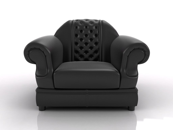 Black leather armchair - Photo, Image