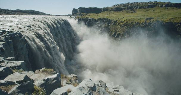 Dettifoss in Iceland Most powerful waterfall in Europe. - Fotoğraf, Görsel