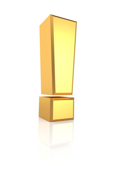 3D Gold Exclamation Sign - Photo, Image