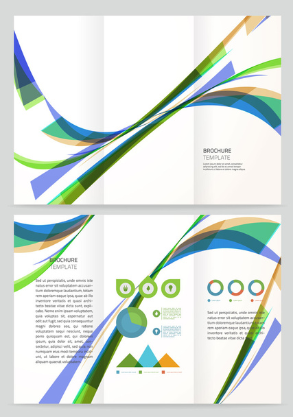 Abstract wave Vector Brochure Template. - Vettoriali, immagini