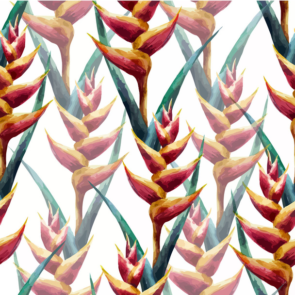 Watercolor tropical pattern - Vector, imagen