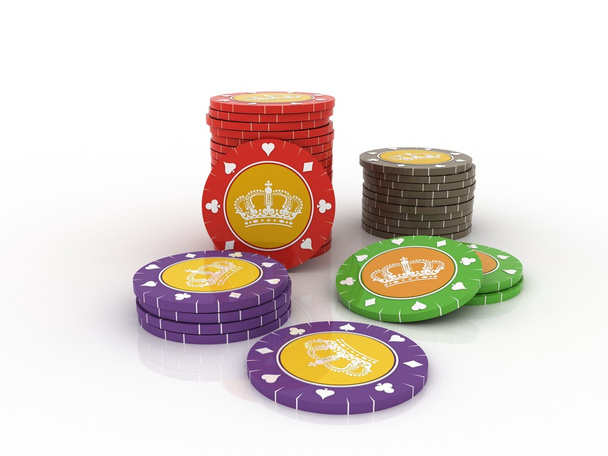 krásný kasino čipy, samostatný - Fotografie, Obrázek