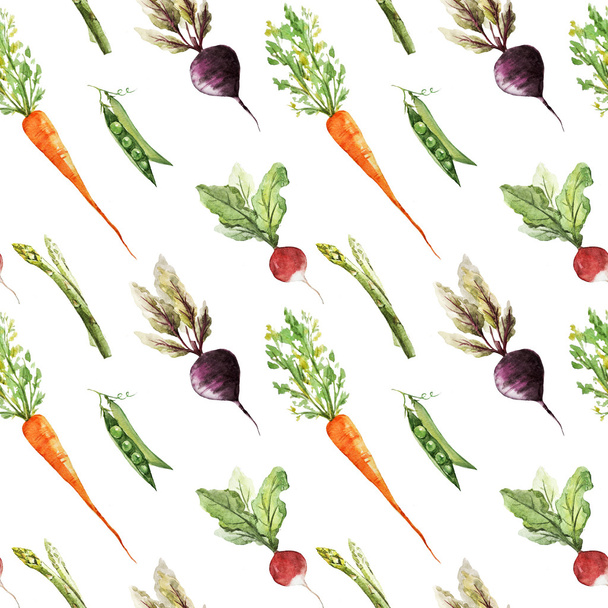 Watercolor background with vegetables - Fotó, kép