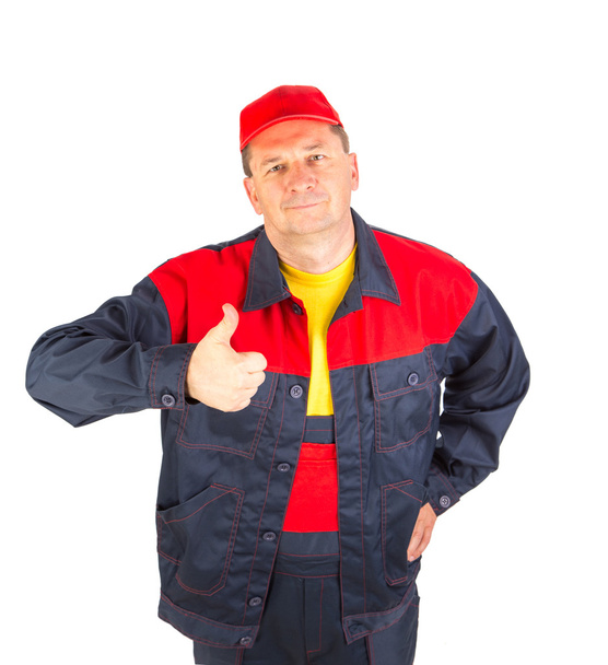 Happy worker in jacket. - Photo, image