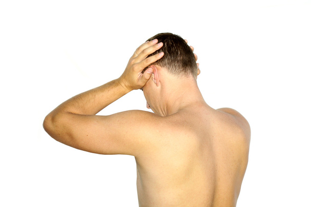 Young man having head pain - Valokuva, kuva