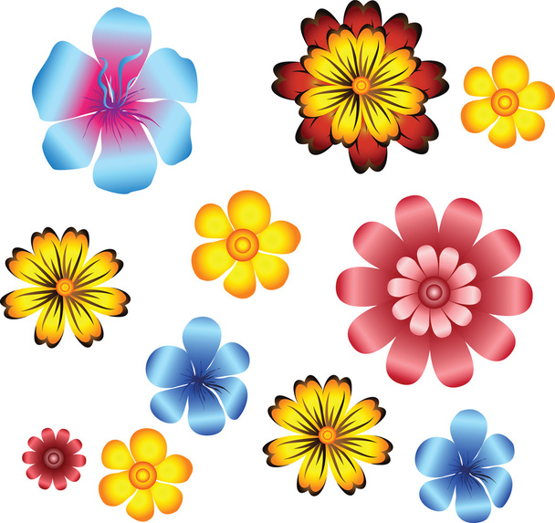 Set of flowers - Vector, Image