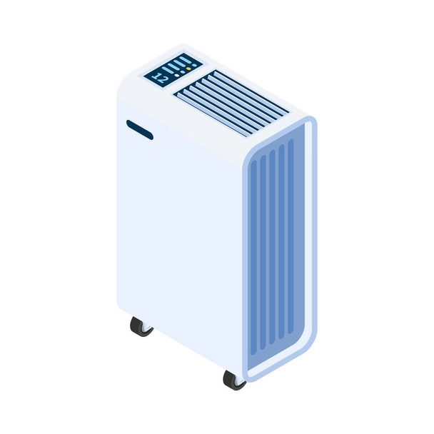 Accueil climatisation composition isométrique avec icône isolée de l'appareil ménager sur fond blanc illustration vectorielle - Vecteur, image