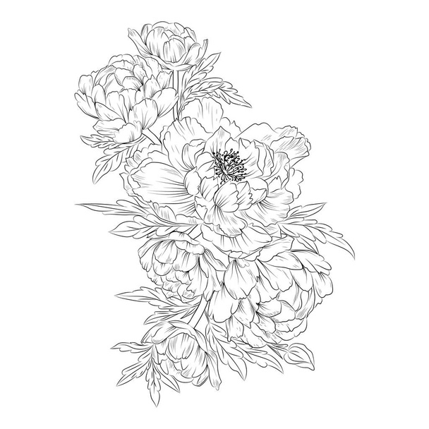 vintage floral card, vector illustration - Vector, Image