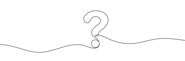 Question mark linear background. One continuous drawing of a question mark. Vector illustration - ベクター画像
