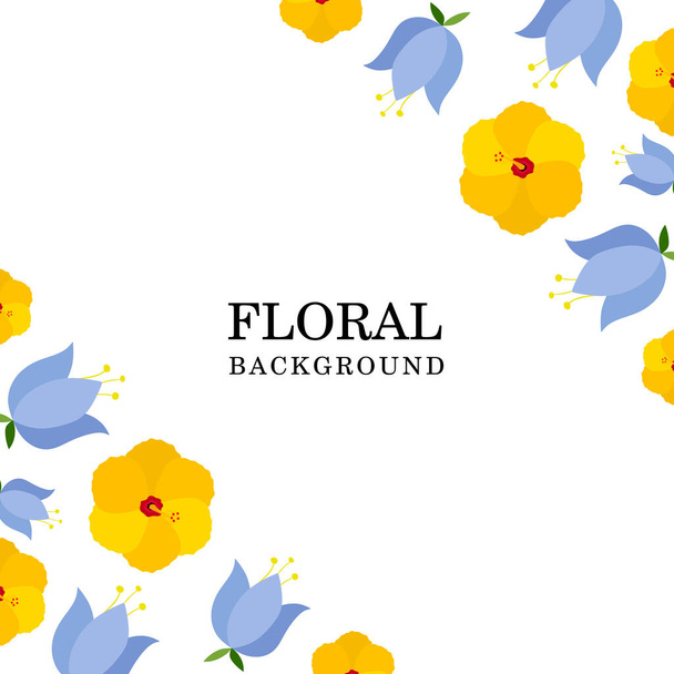 Fondo floral con campana e hibisco. ilustración vectorial - Vector, Imagen