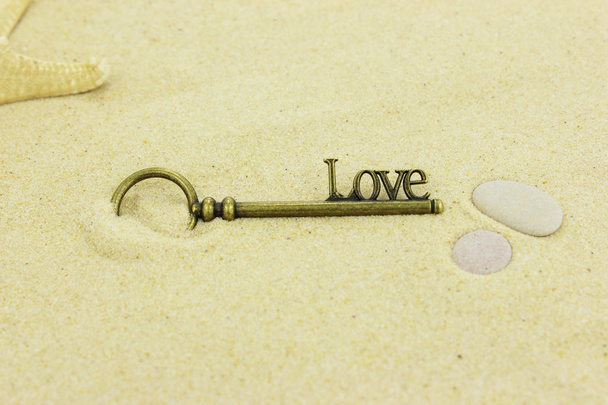 Key to Love on a beach - Foto, Imagem