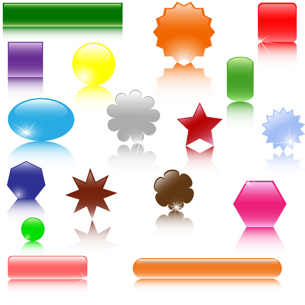 Set of glossy buttons - Вектор,изображение
